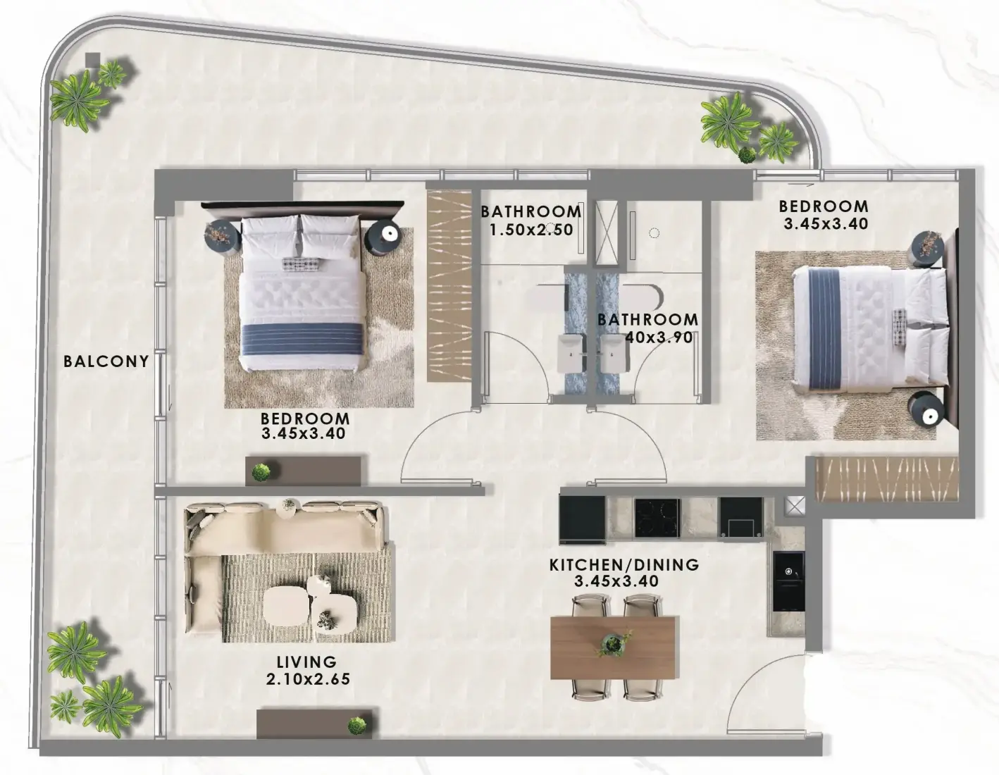 2 Bedrooms in Floarea Lakes