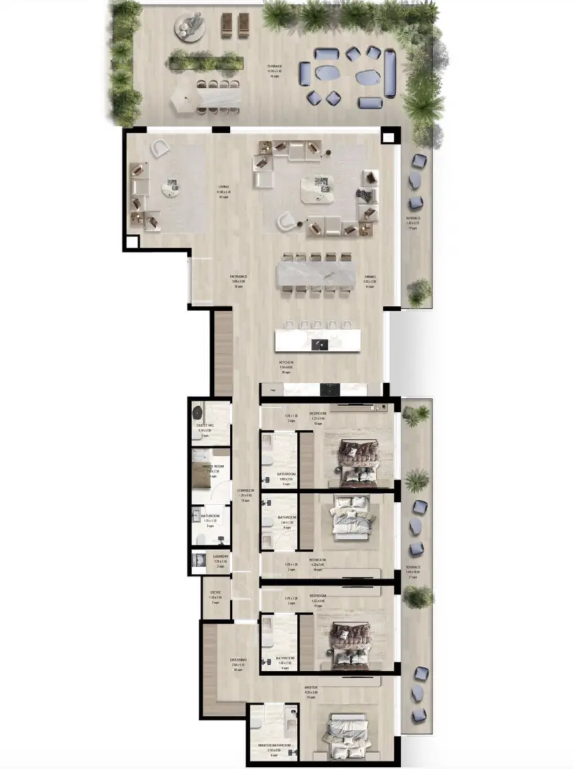 4 Bedrooms in Manchester City Yas Residences by Ohana