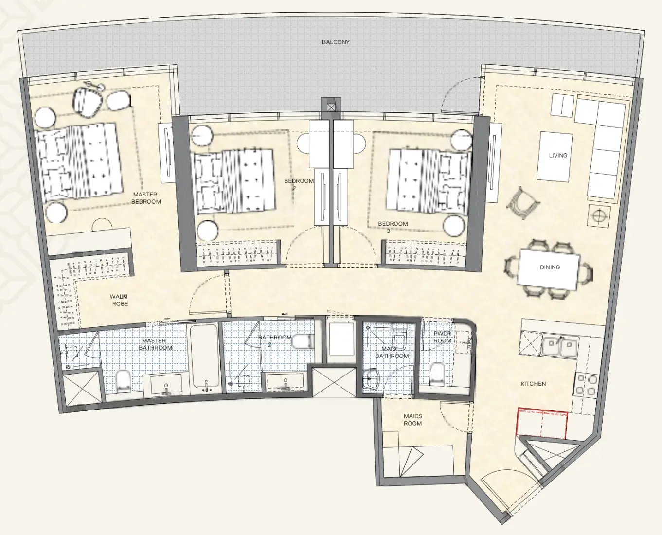 3 Bedrooms in Dusit Thani Residences Ajman