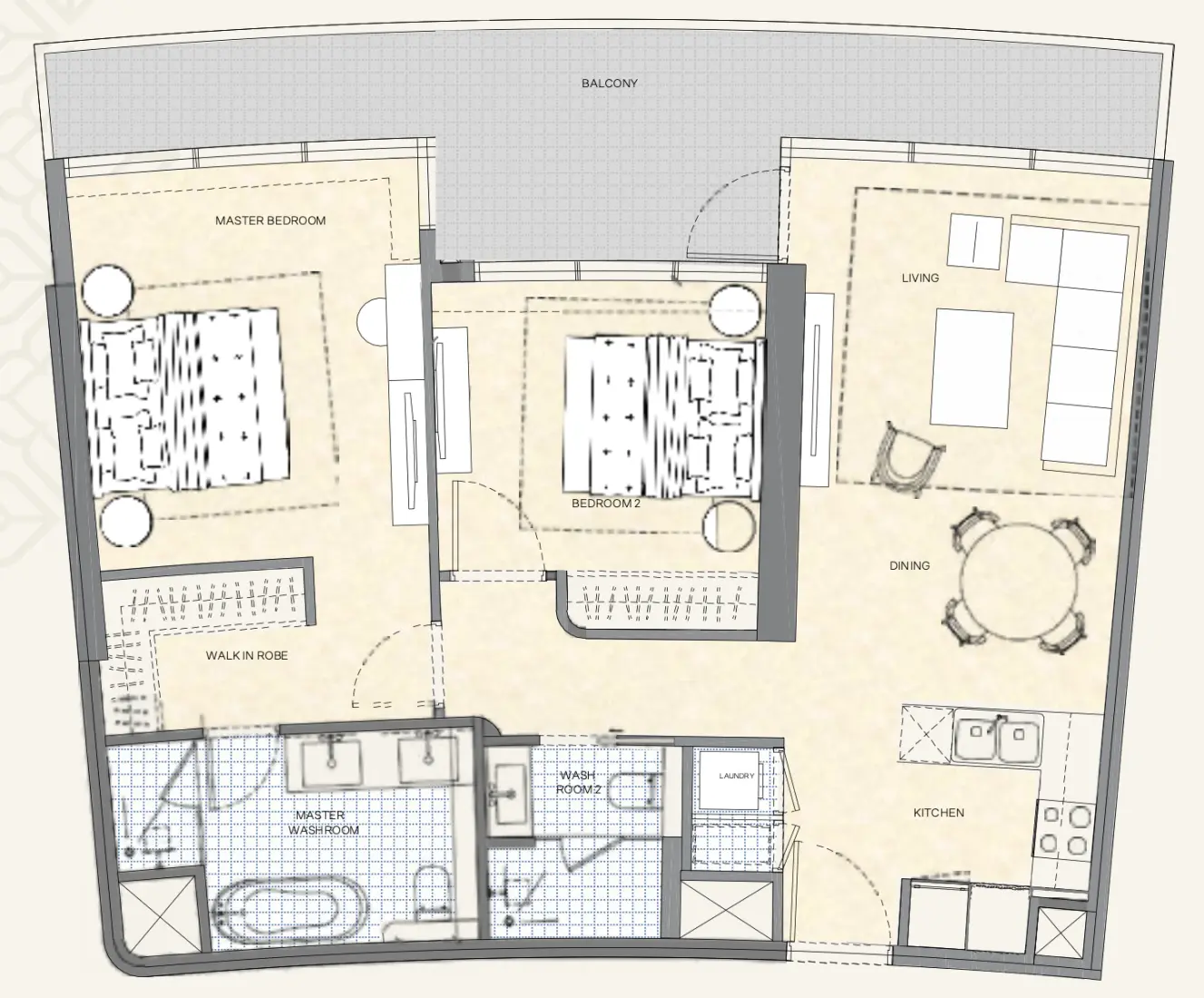 2 Bedrooms in Dusit Thani Residences Ajman