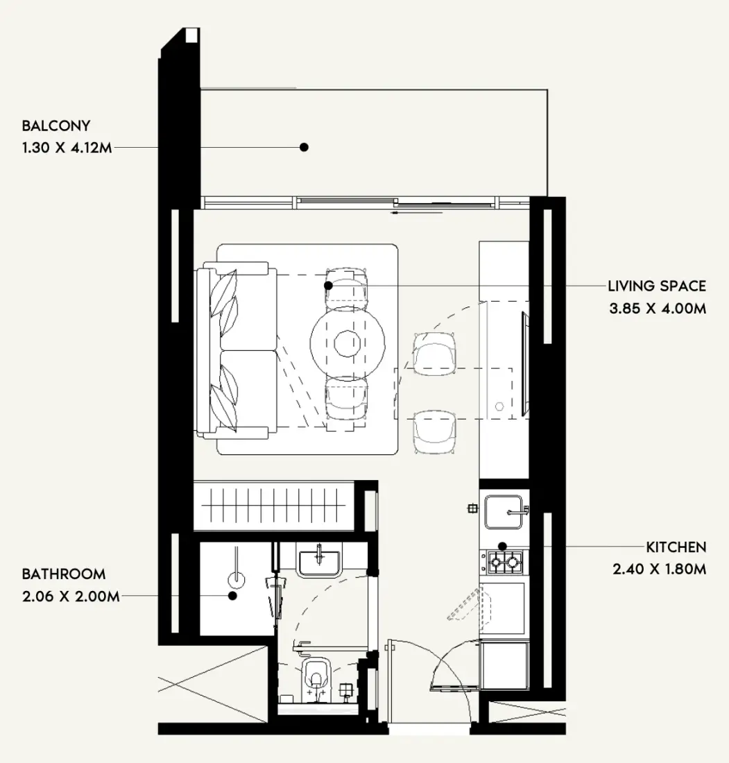 Studio in Jaddaf Beach Oasis
