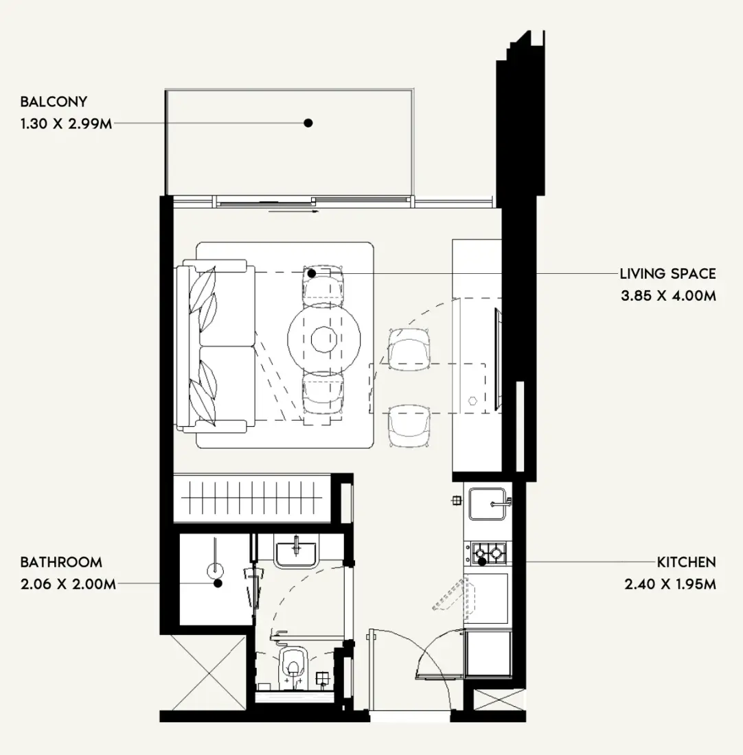 Studio in Jaddaf Beach Oasis