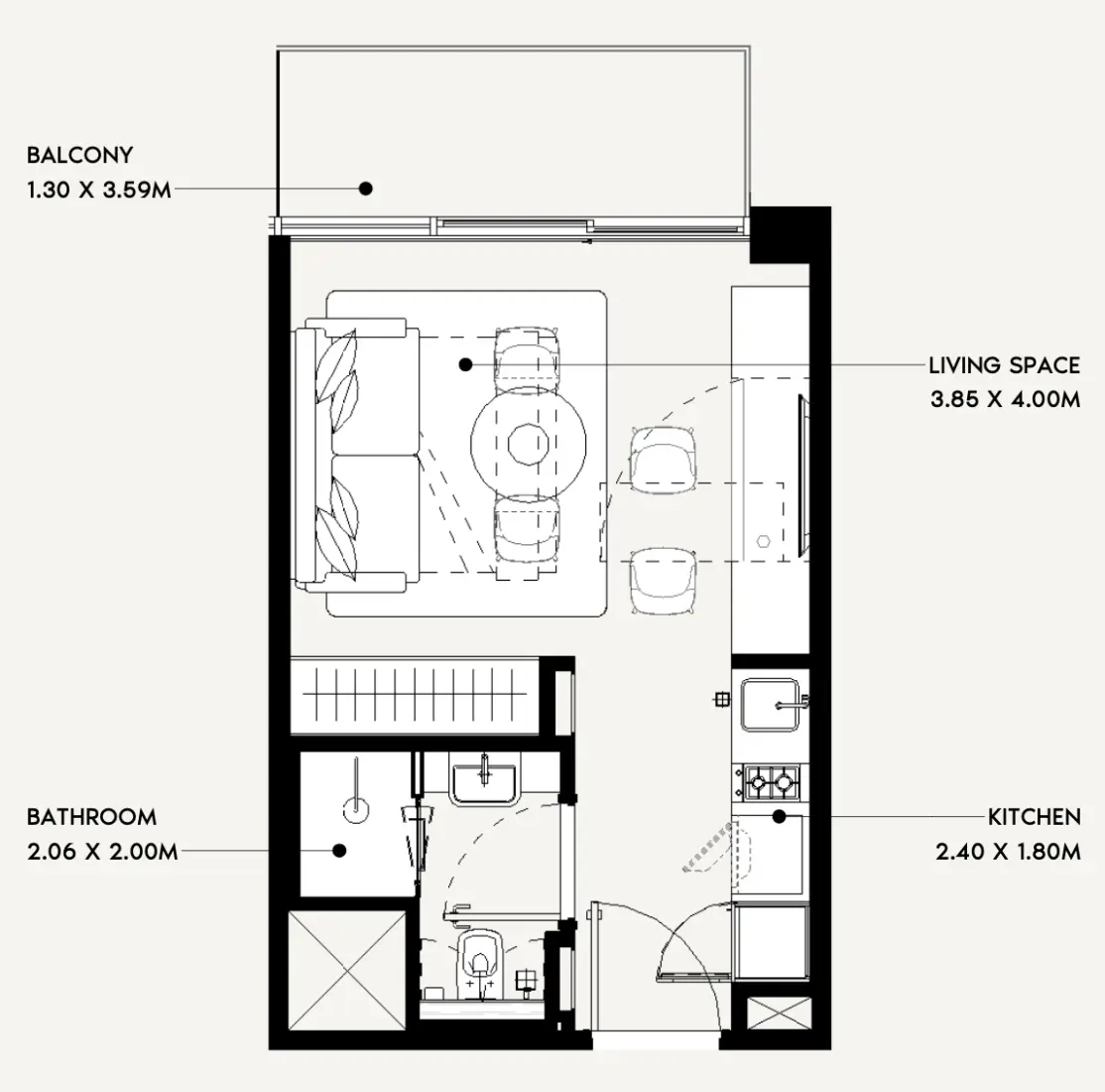 Studio in Jaddaf Beach Oasis