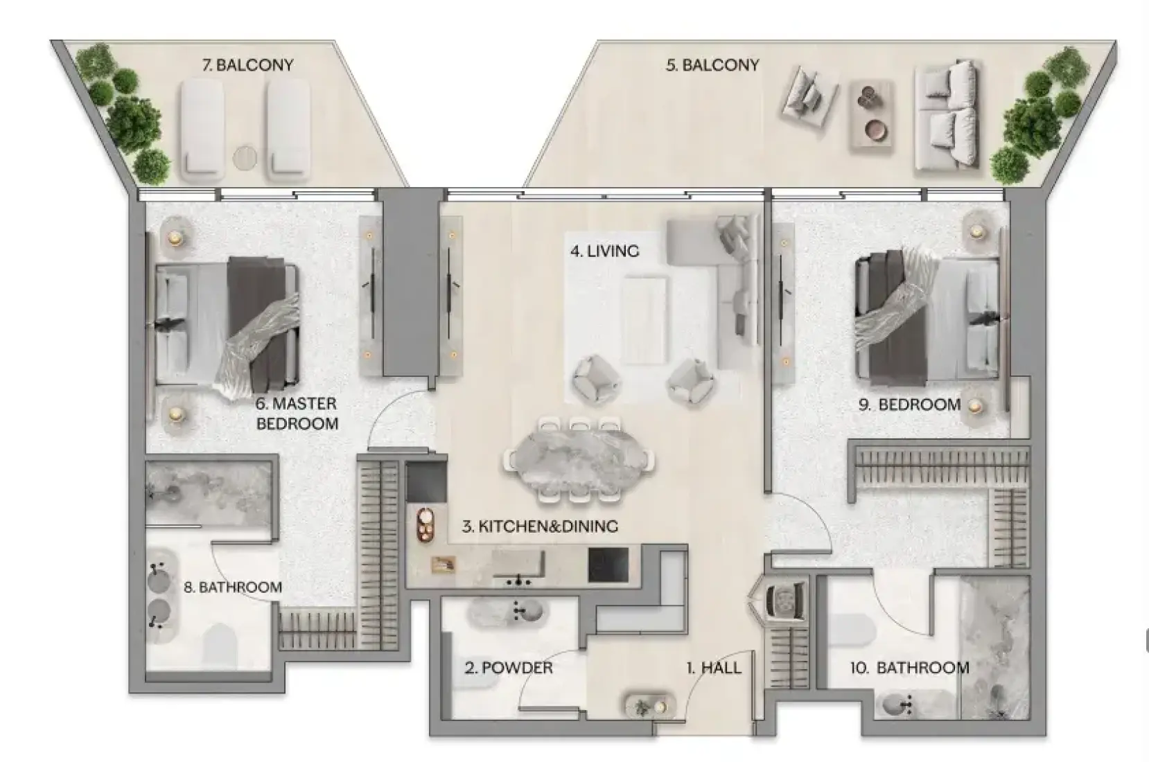 2 Bedrooms in Riviera Residences