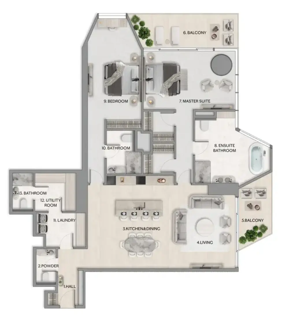 2 Bedrooms in Riviera Residences