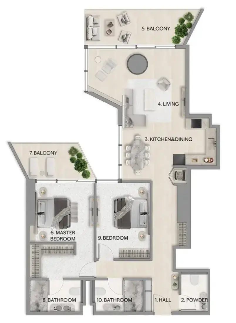 2 Bedrooms in Riviera Residences