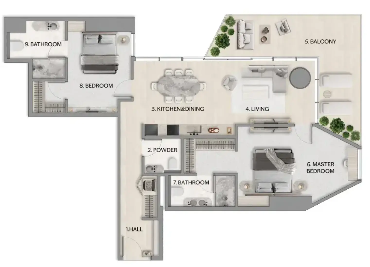 2 Bedrooms in Riviera Residences