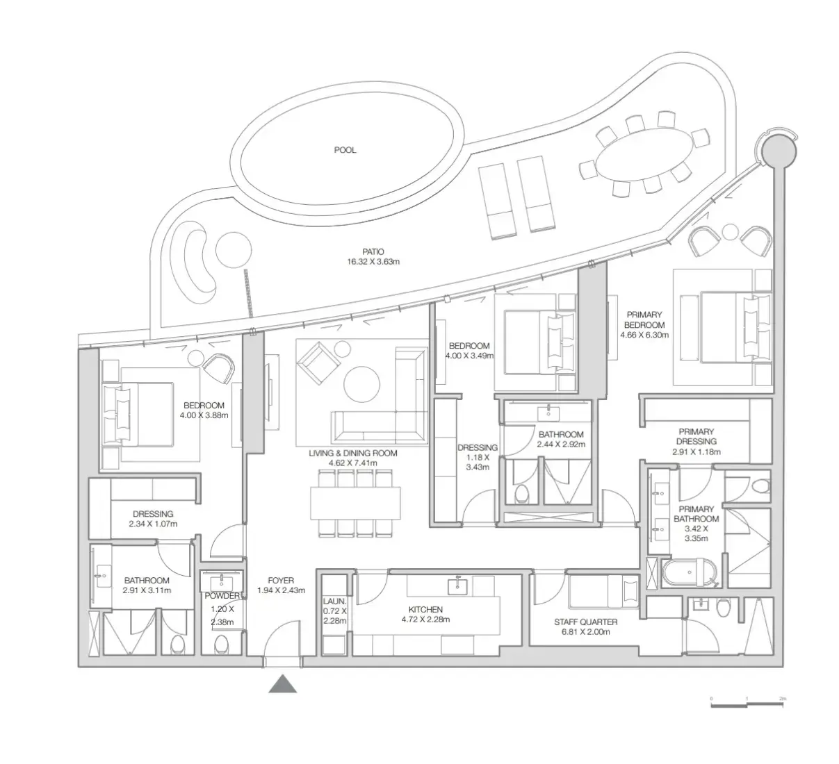 3 Bedrooms in The Residences at The Dubai Beach EDITION