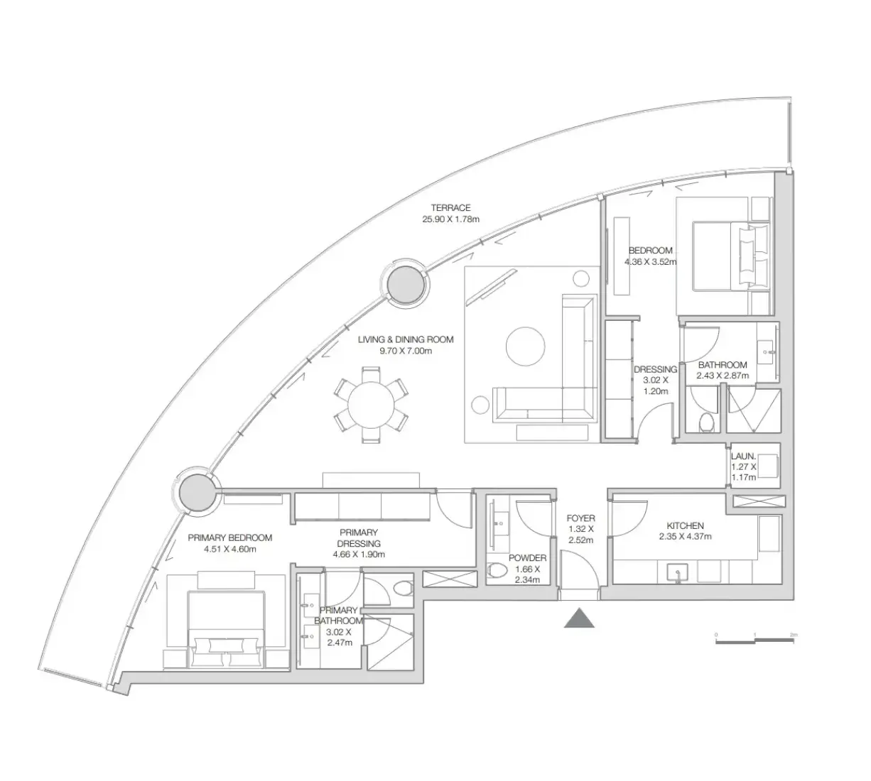 2 Bedrooms in The Residences at The Dubai Beach EDITION