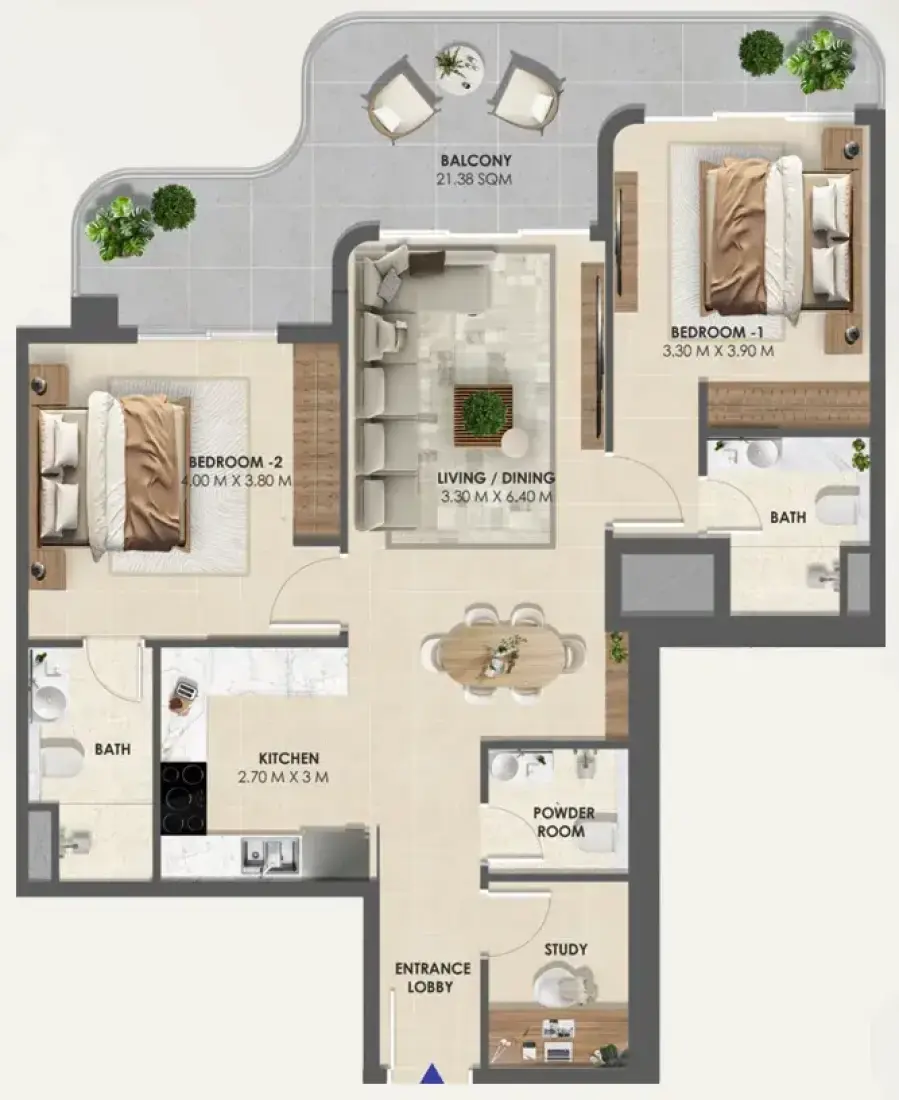 2.5 Bedrooms in Vivida Residences