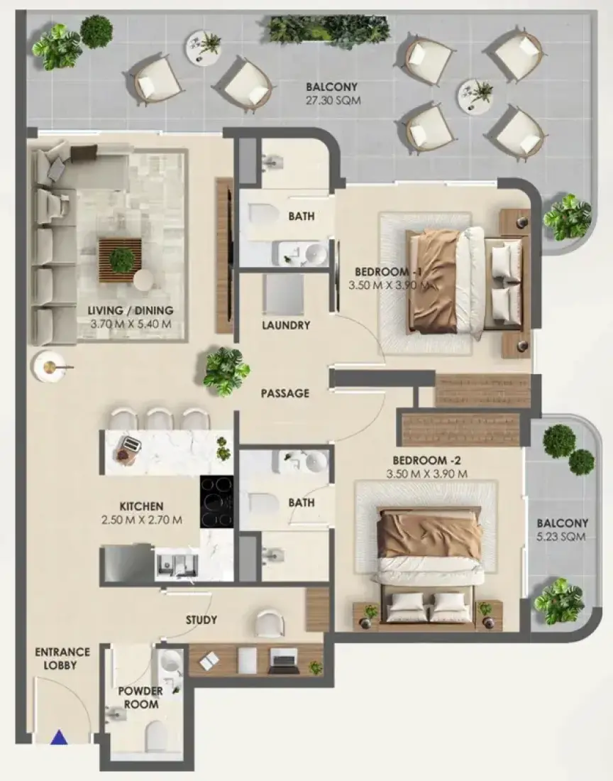 2.5 Bedrooms in Vivida Residences