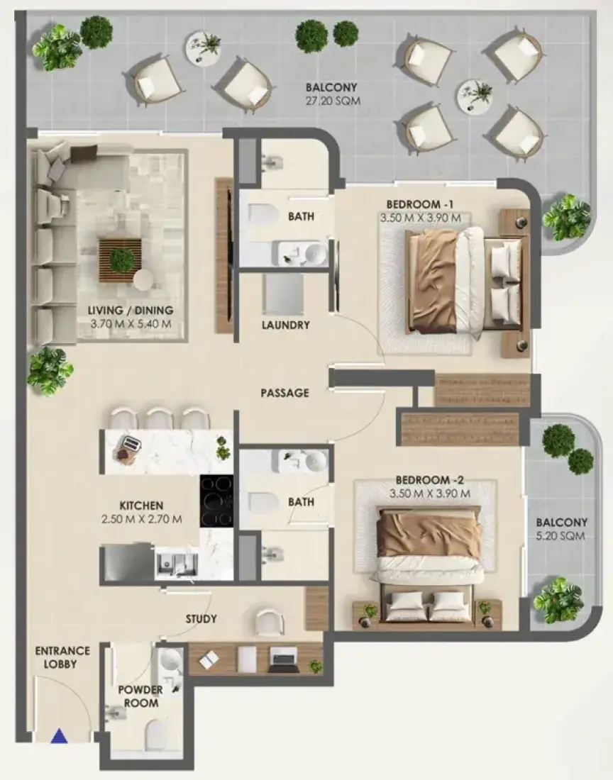2.5 Bedrooms in Vivida Residences