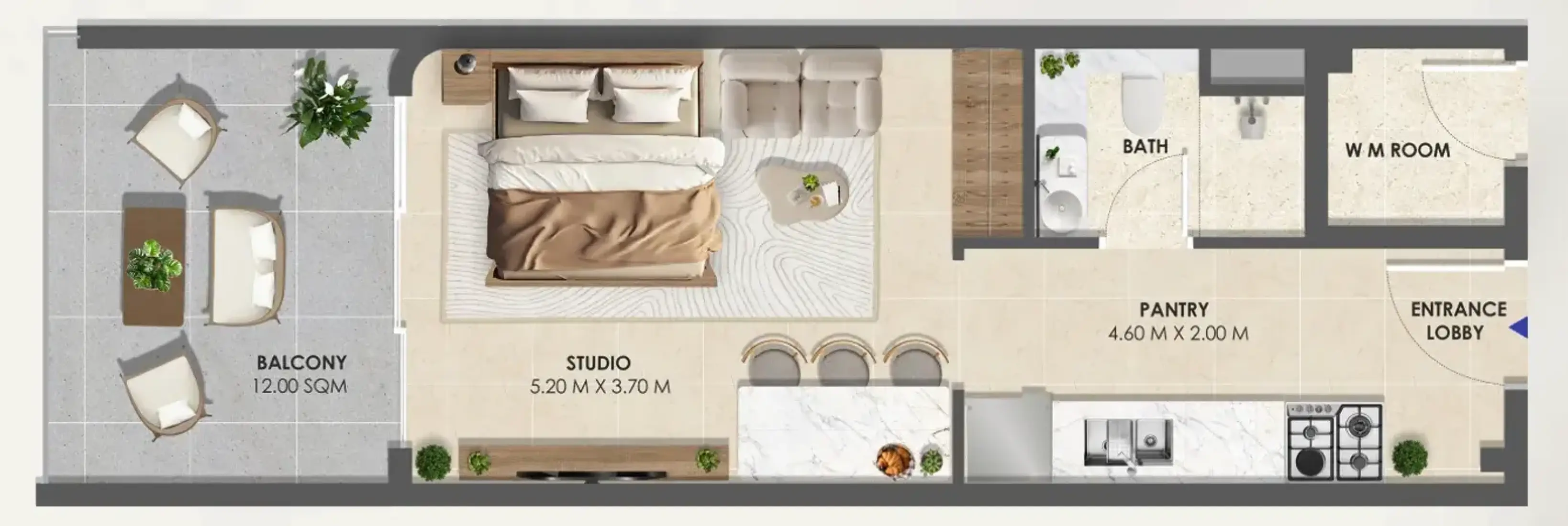Studio in Vivida Residences
