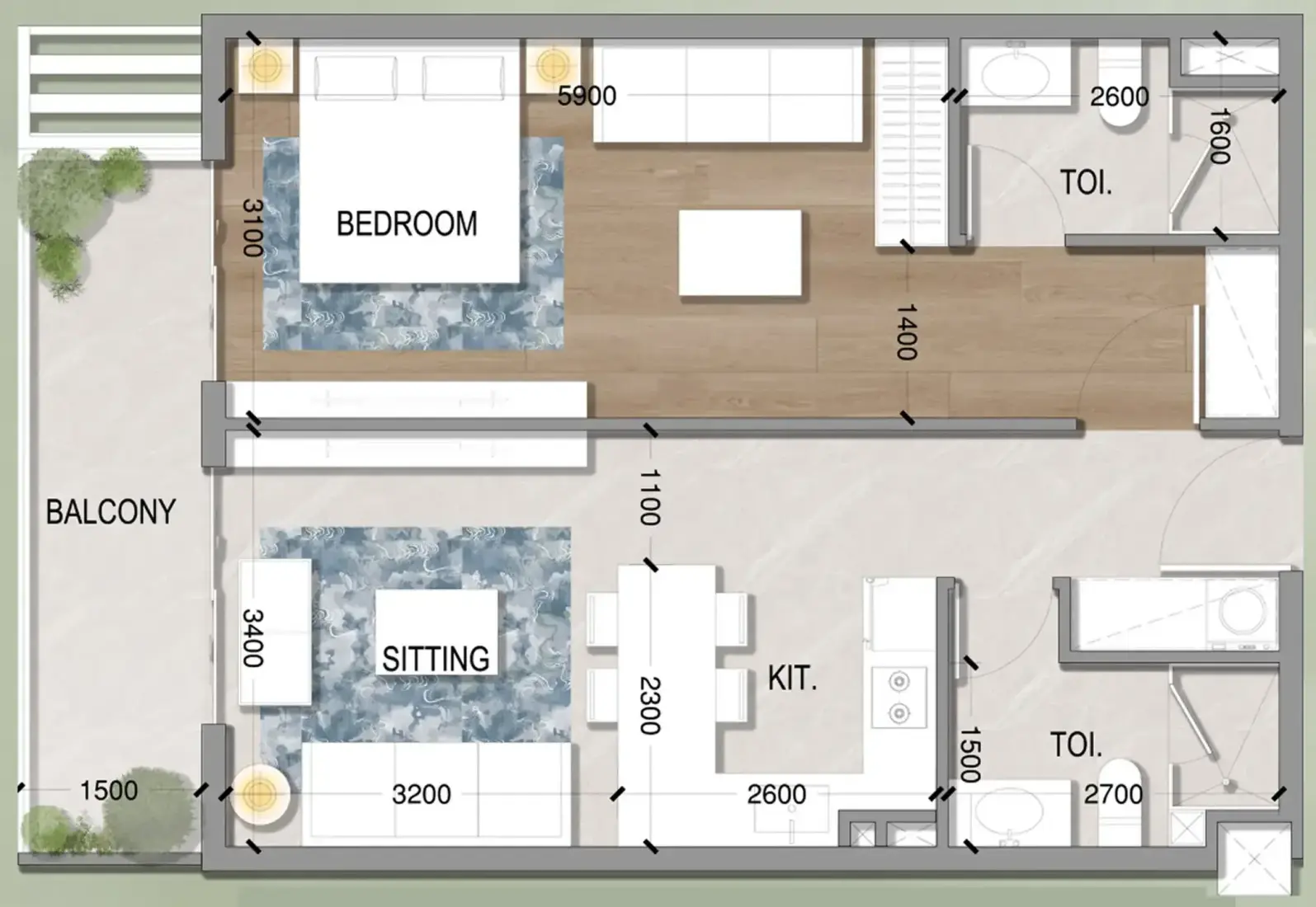 1 Bedroom in Oasis Residences