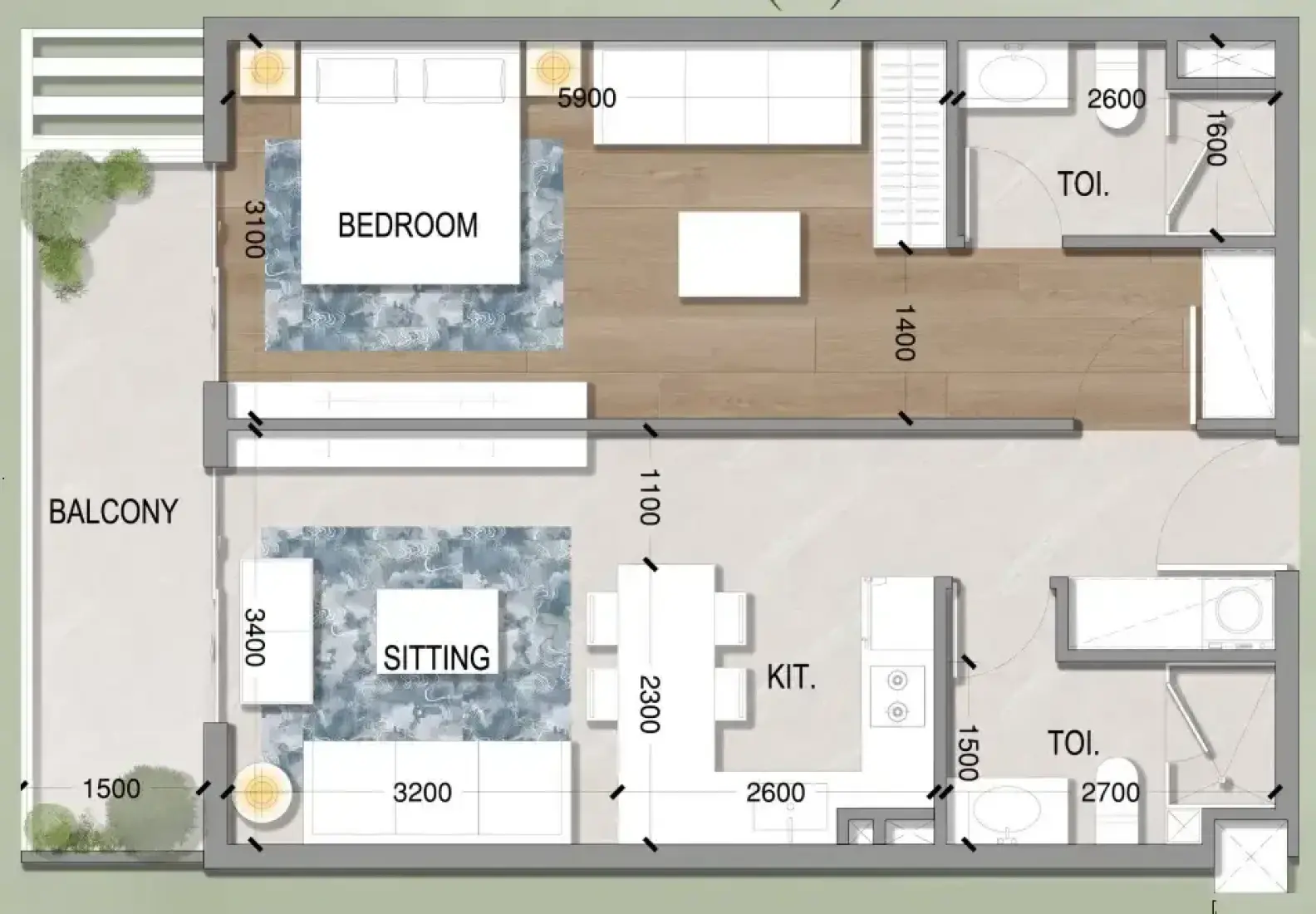 1 Bedroom in Oasis Residences