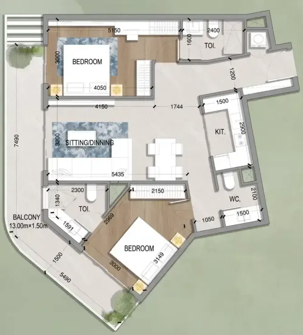 2 Bedrooms in Oasis Residences