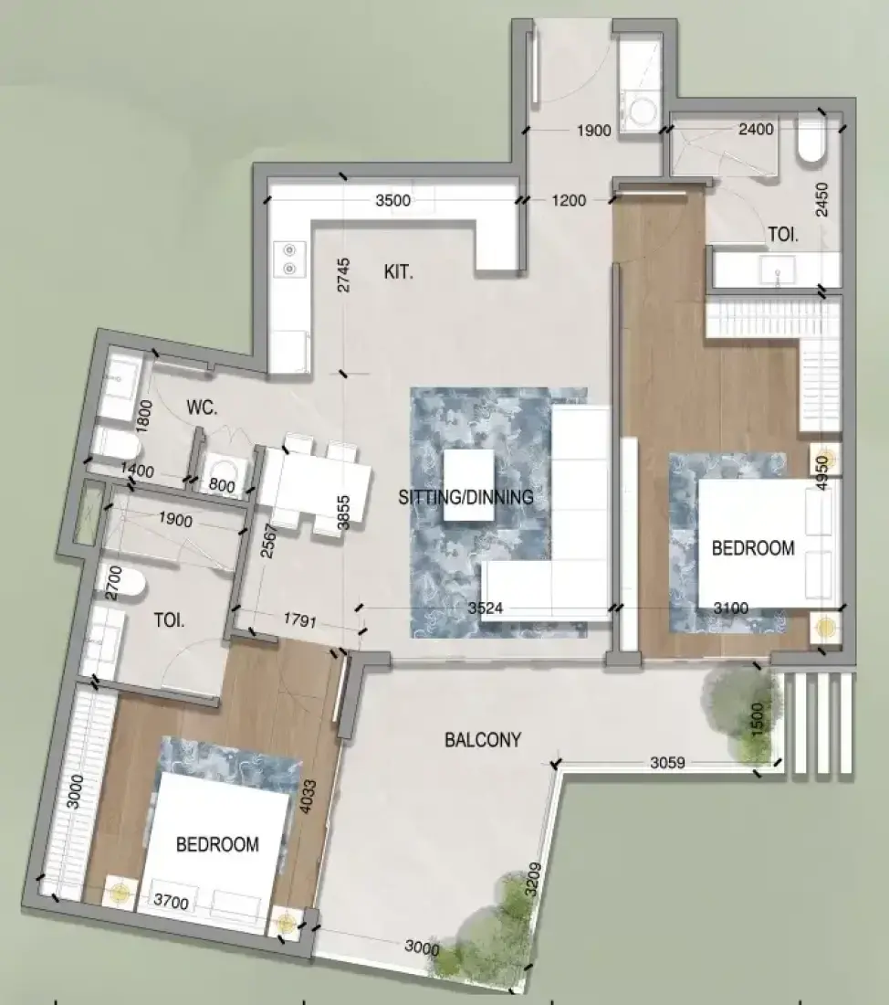 2 Bedrooms in Oasis Residences
