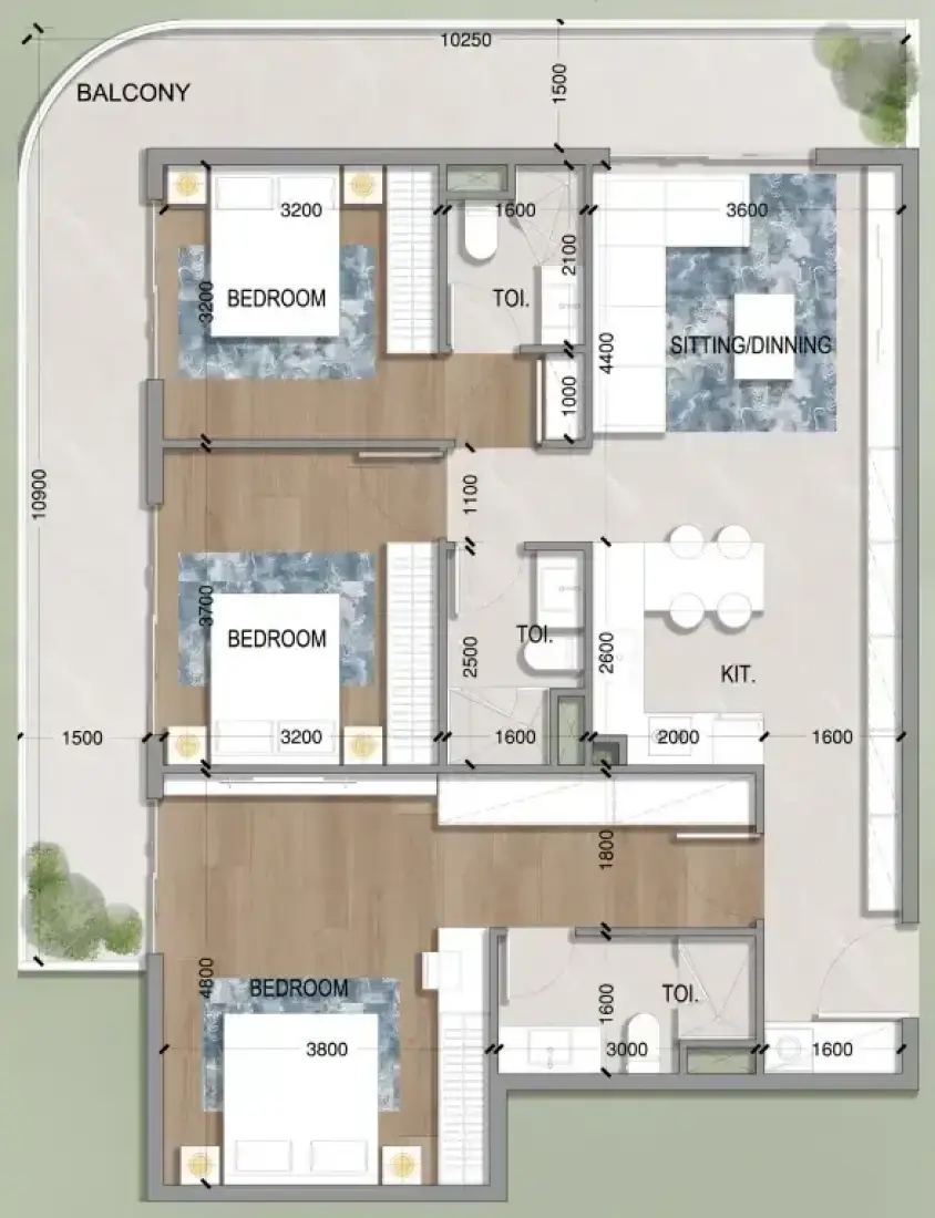3 Bedrooms in Oasis Residences
