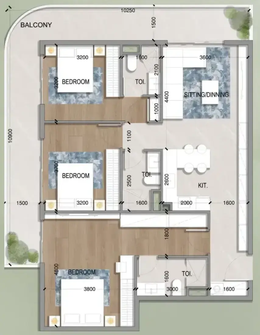 3 Bedrooms in Oasis Residences