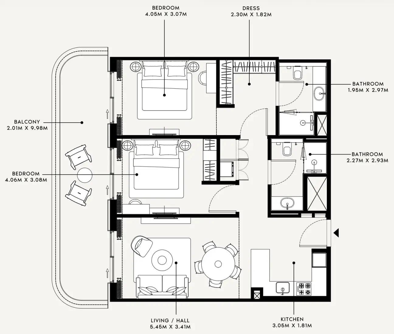 2 Bedrooms in Azizi Venice 15