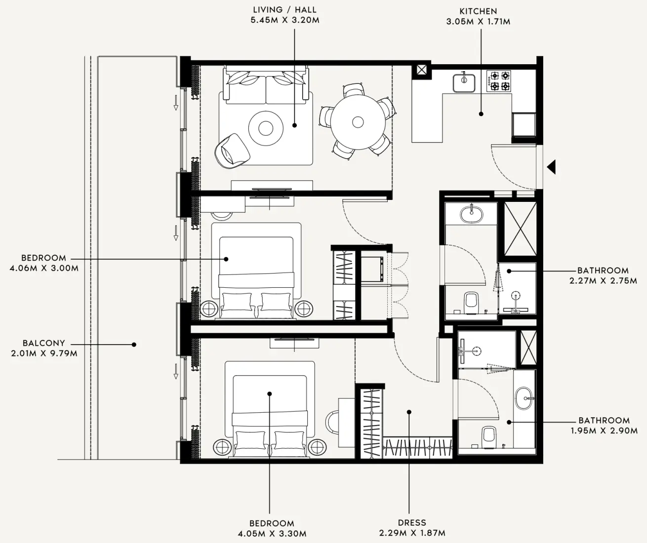 2 Bedrooms in Azizi Venice 15