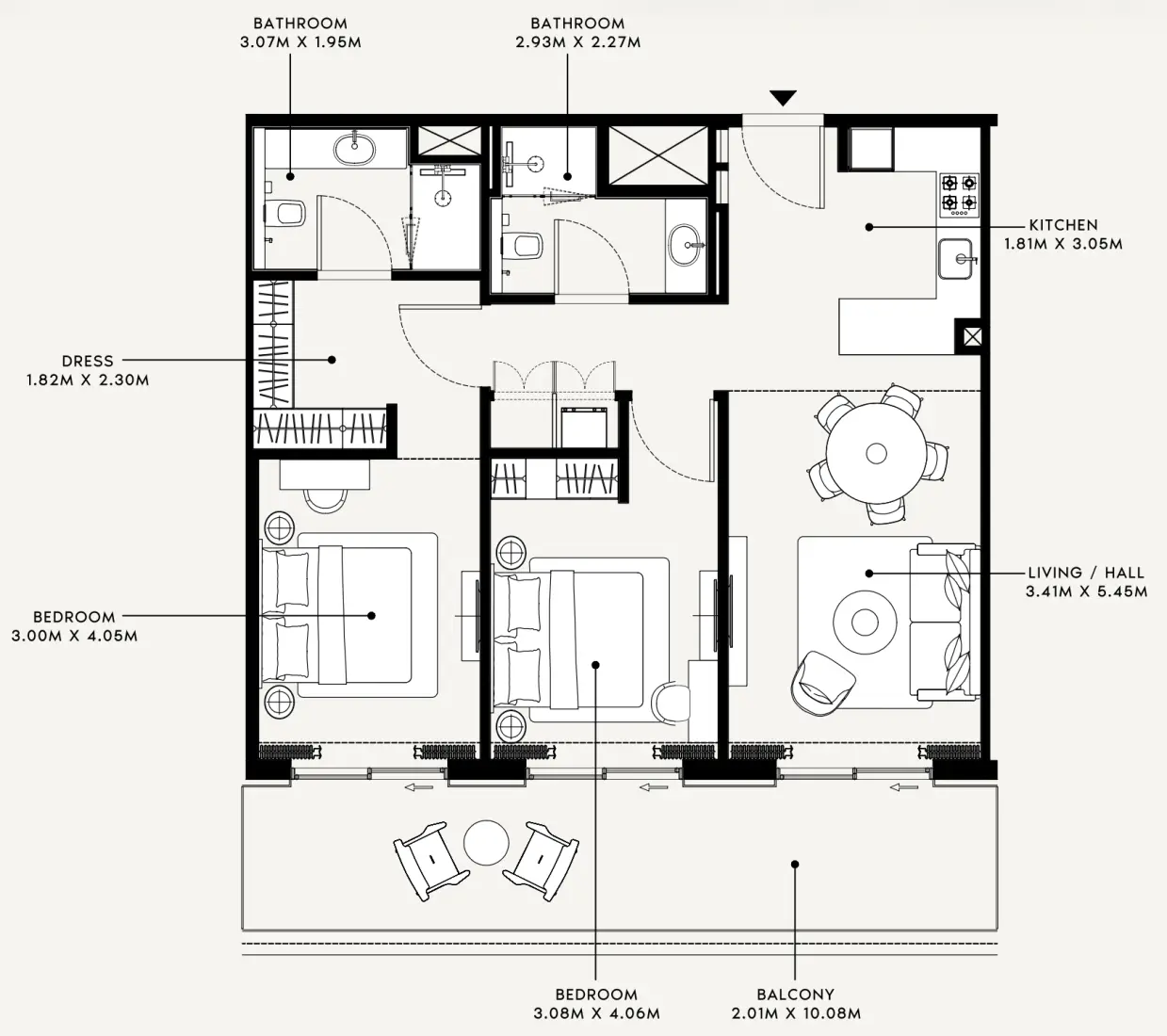 2 Bedrooms in Azizi Venice 15