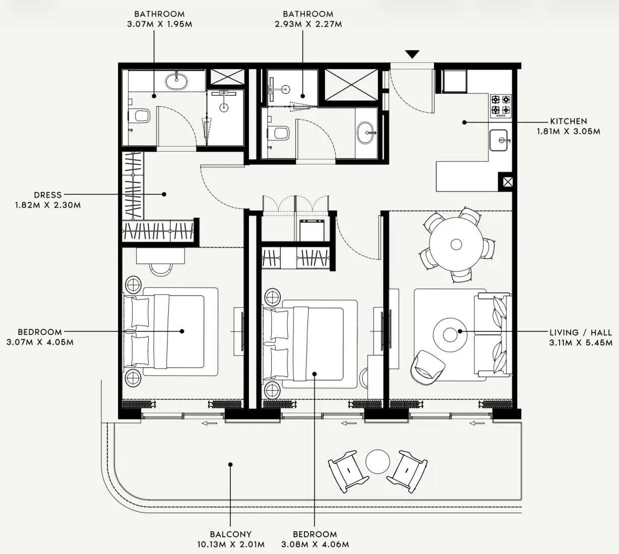 2 Bedrooms in Azizi Venice 15