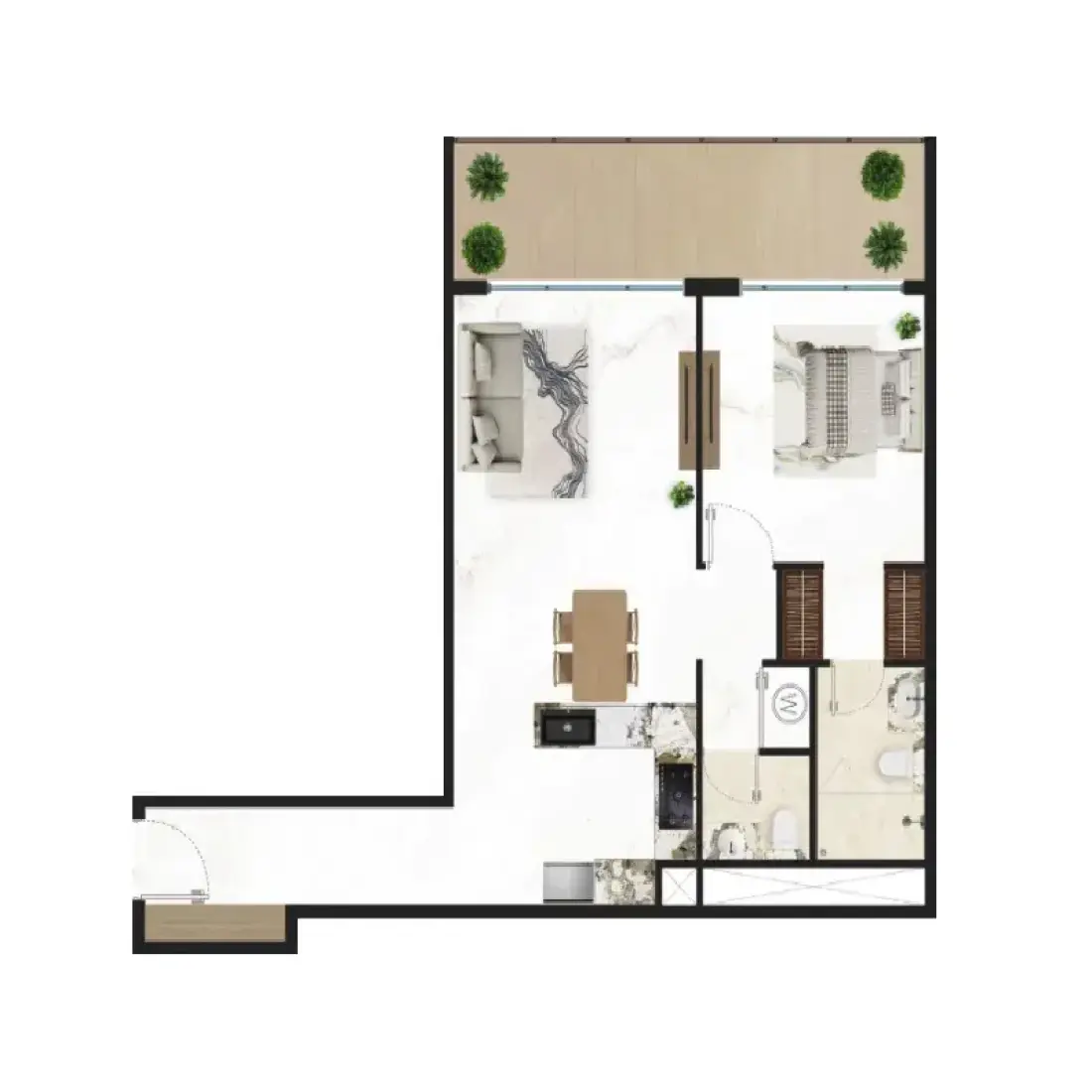 1 Bedroom in Courtyard One