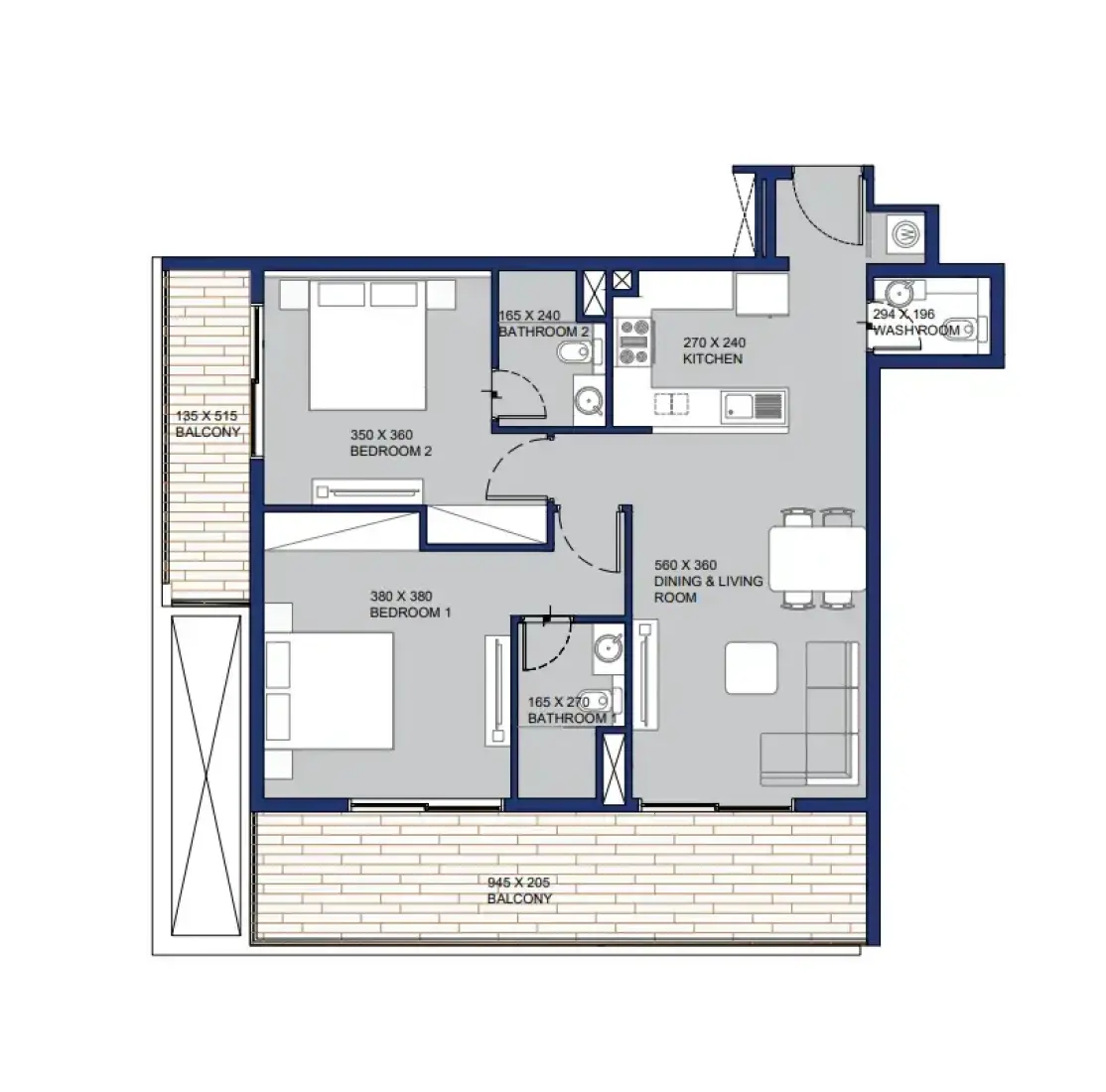 2 Bedrooms in Garnet by Siroya