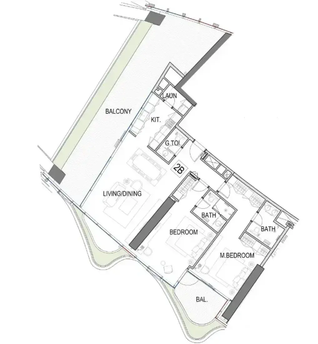 2 Bedrooms in Safa One de Grisogono