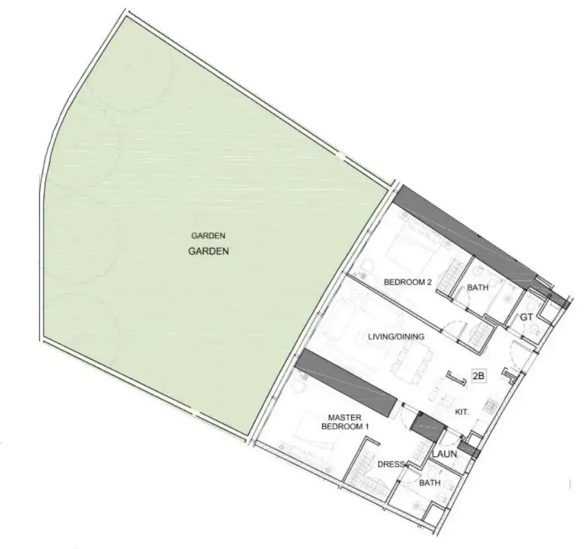 2 Bedrooms in Safa One de Grisogono