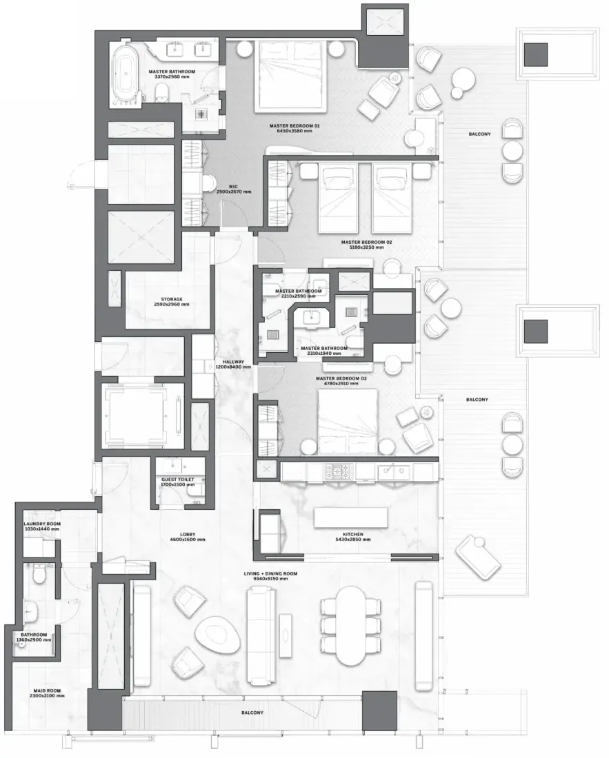 3 Bedrooms in Pagani,  Da Vinci Tower