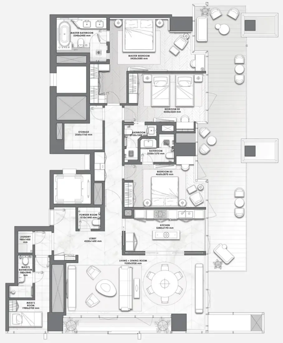 3 Bedrooms in Pagani,  Da Vinci Tower