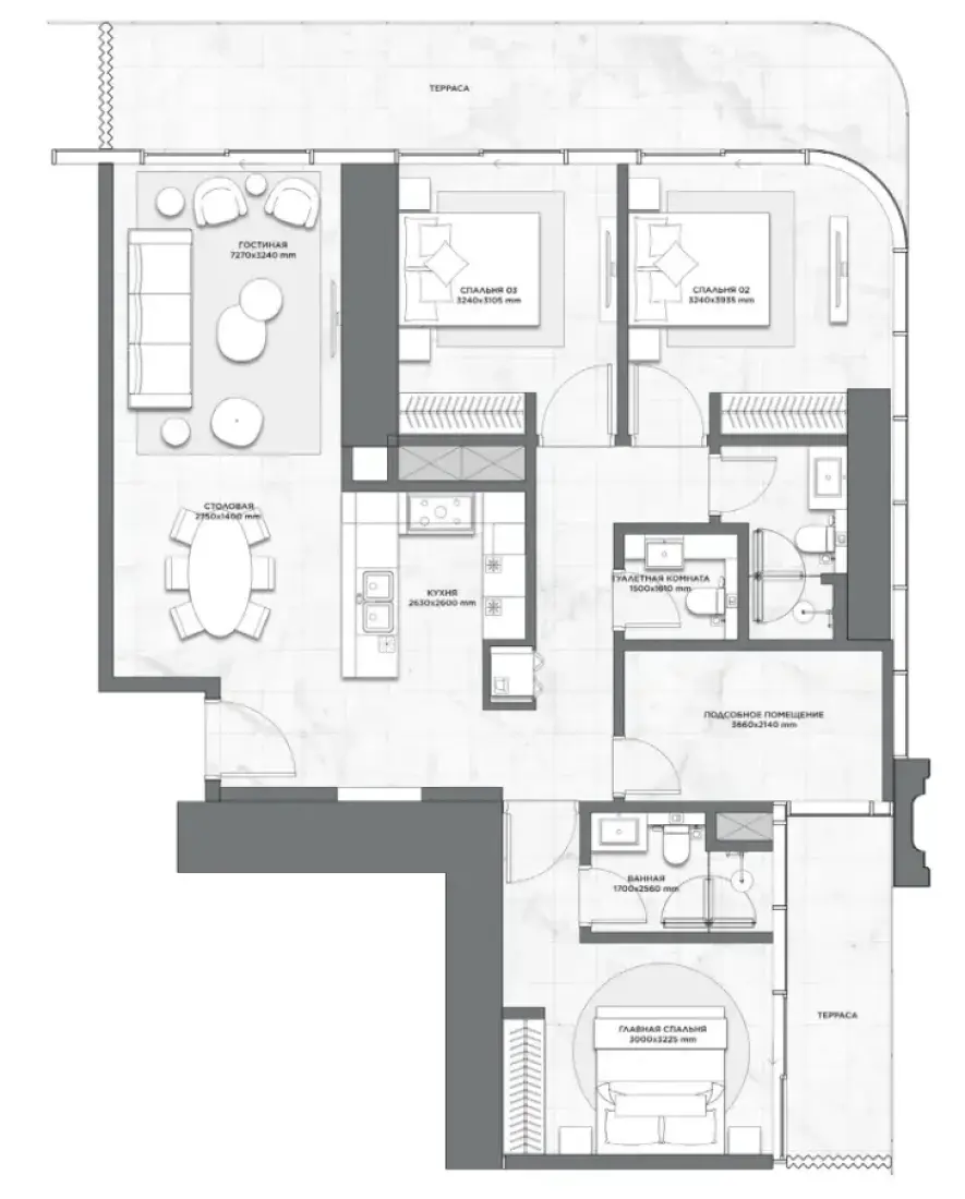 3 Bedrooms in Trump Tower Dubai