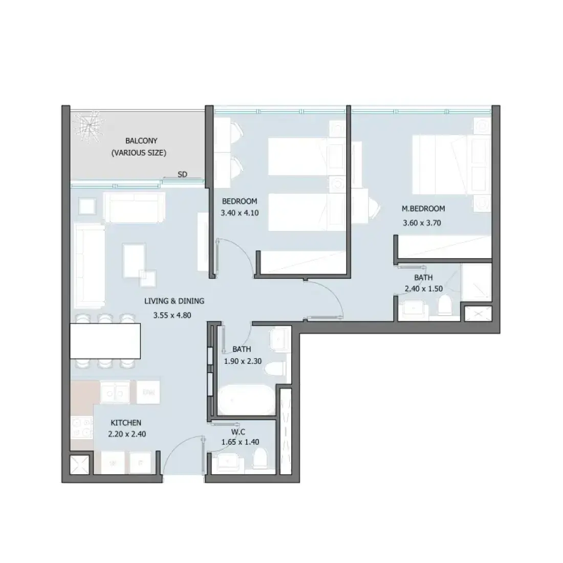 2 Bedrooms in Sila