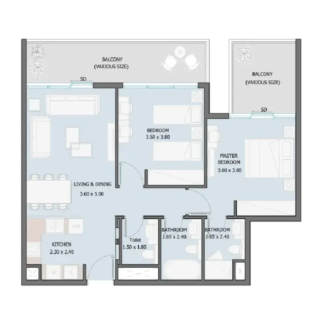 2 Bedrooms in Sila