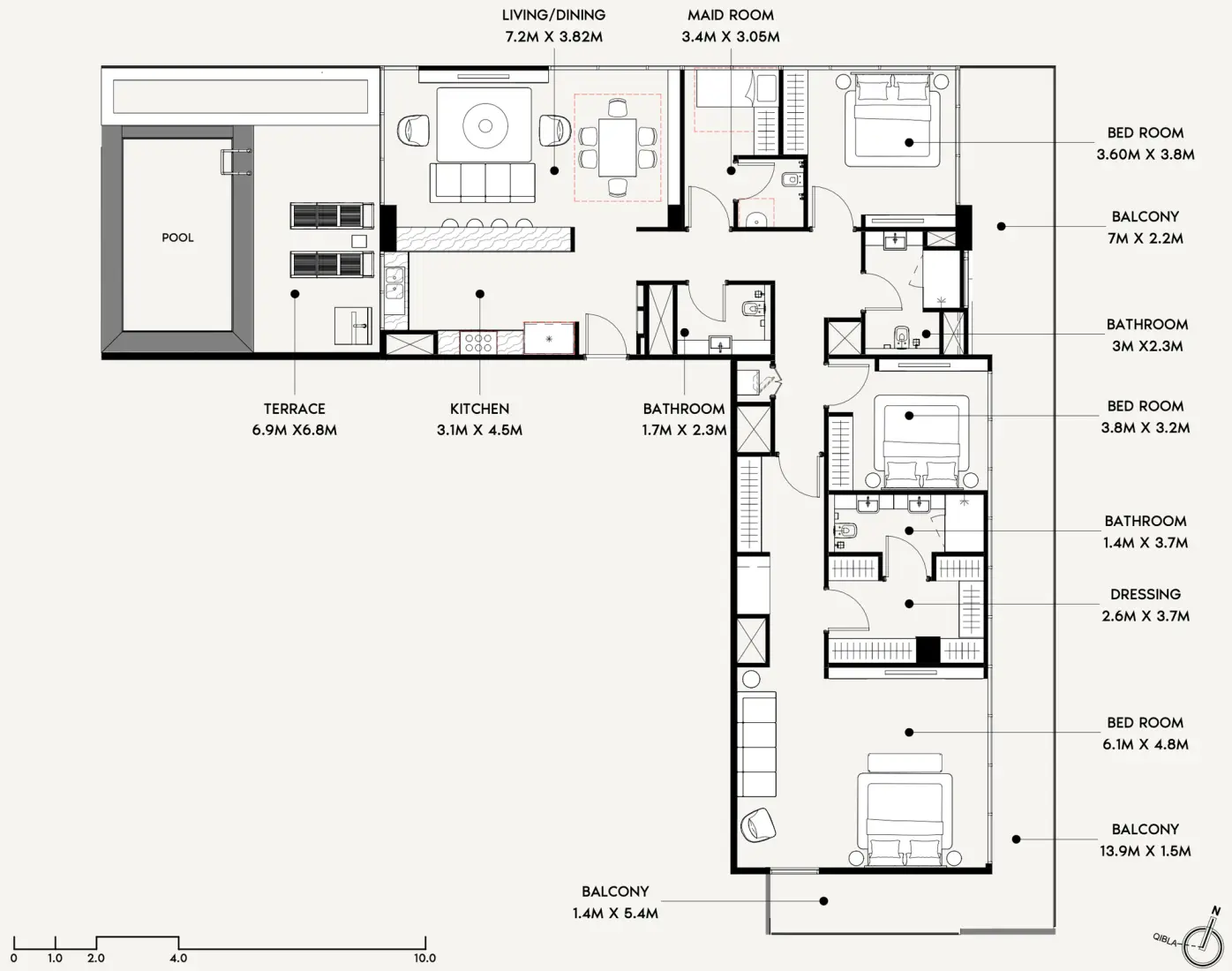 3 Bedrooms in Azizi Creek Views 4