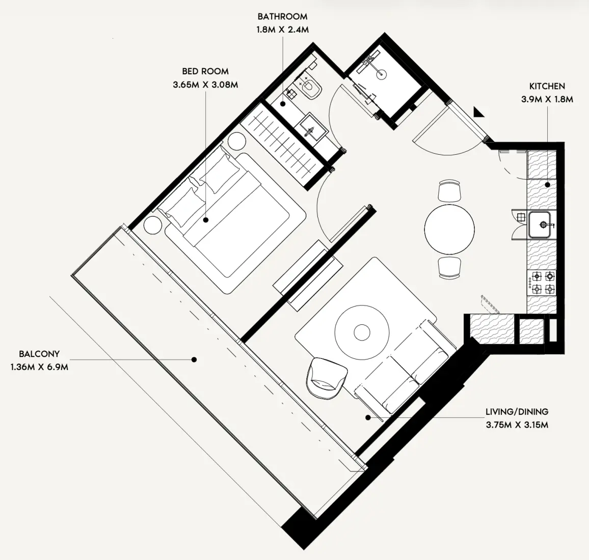 1 Bedroom in Azizi Creek Views 4