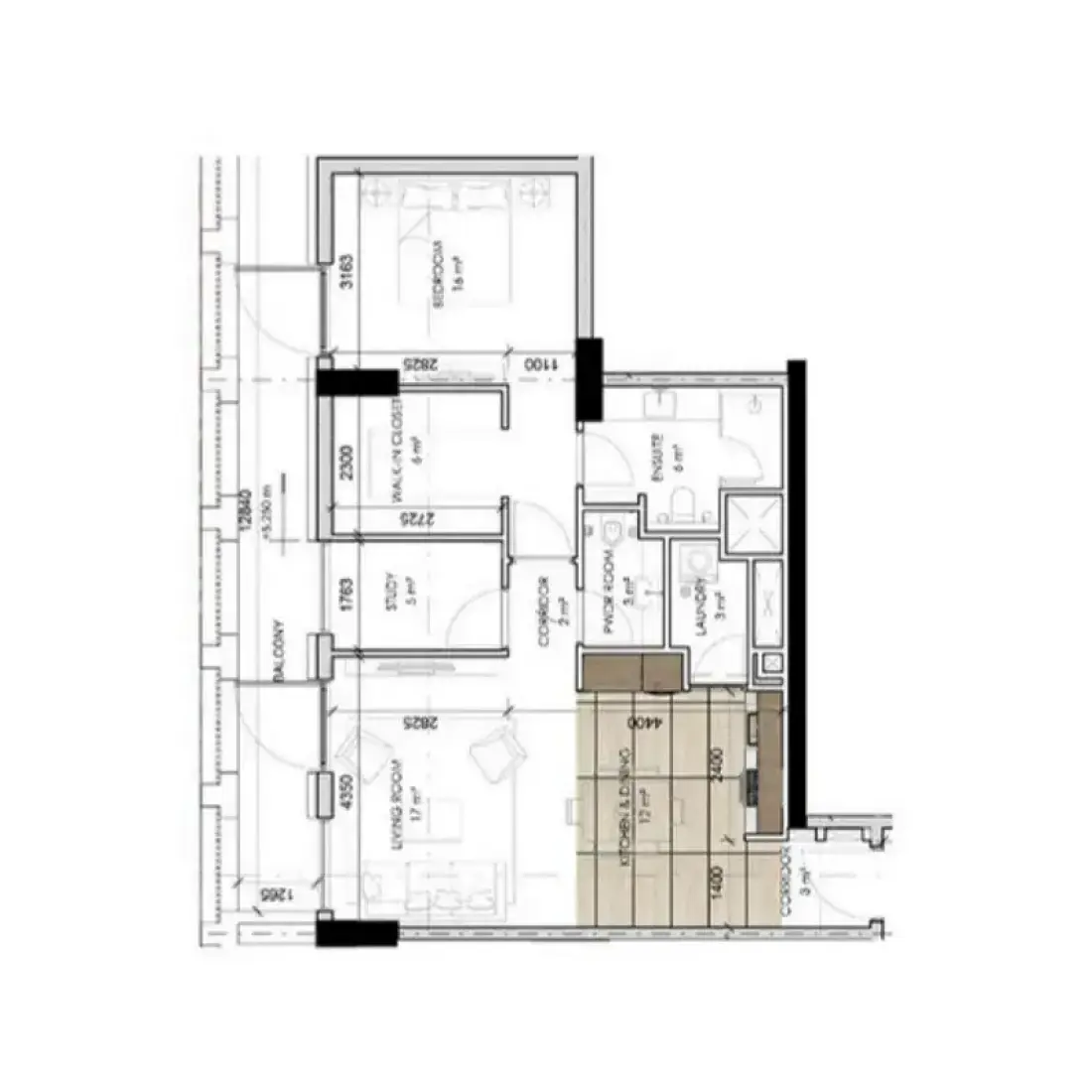 1.5 bedrooms in Tura Residence