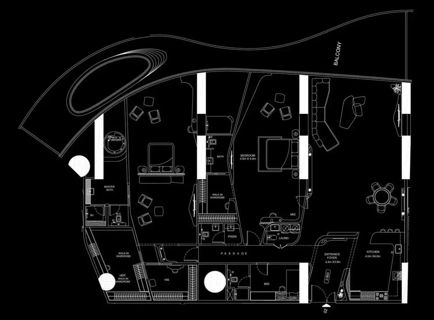 2 Bedrooms in Bugatti Residences