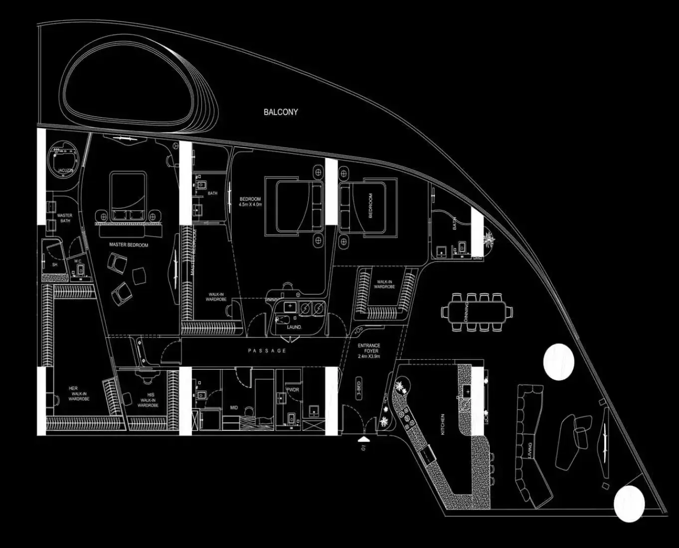 3 Bedrooms in Bugatti Residences