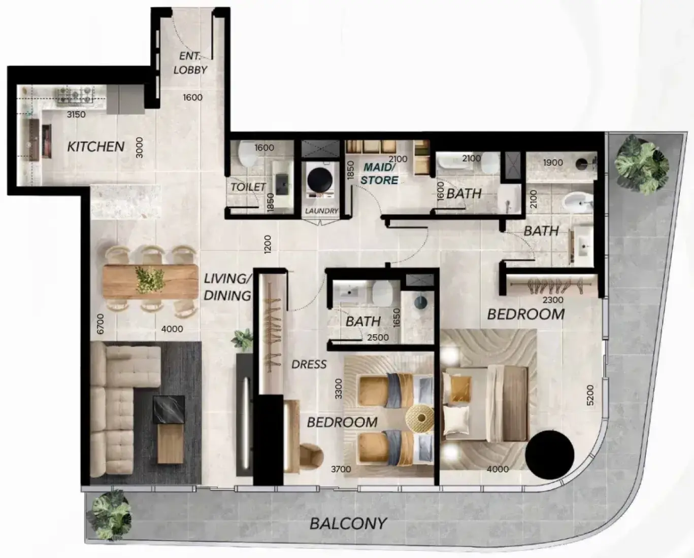 2 Bedrooms in Radiant Wave