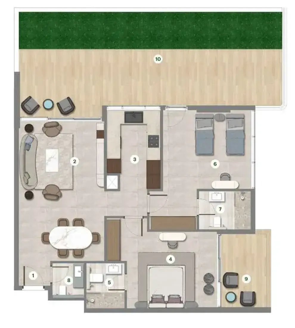 2 Bedrooms in Parkgreen Residences