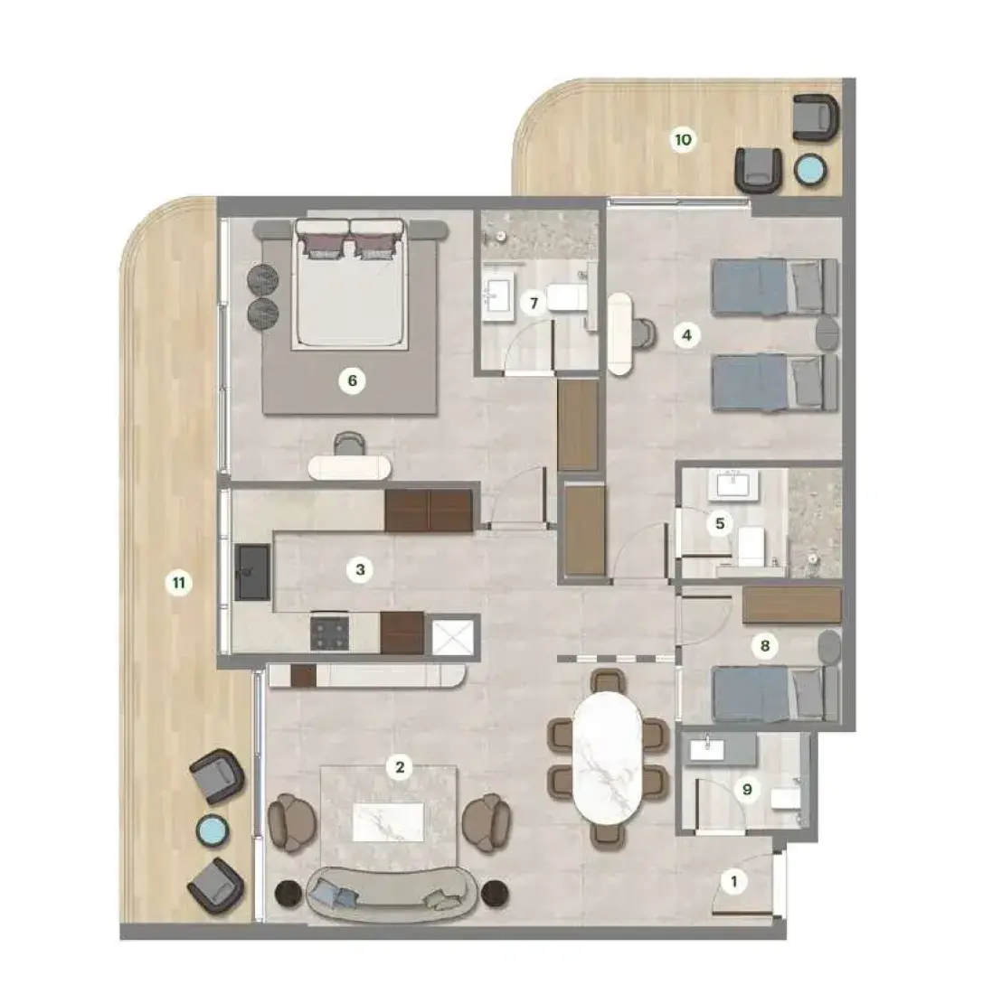 2.5 Bedrooms in Parkgreen Residences