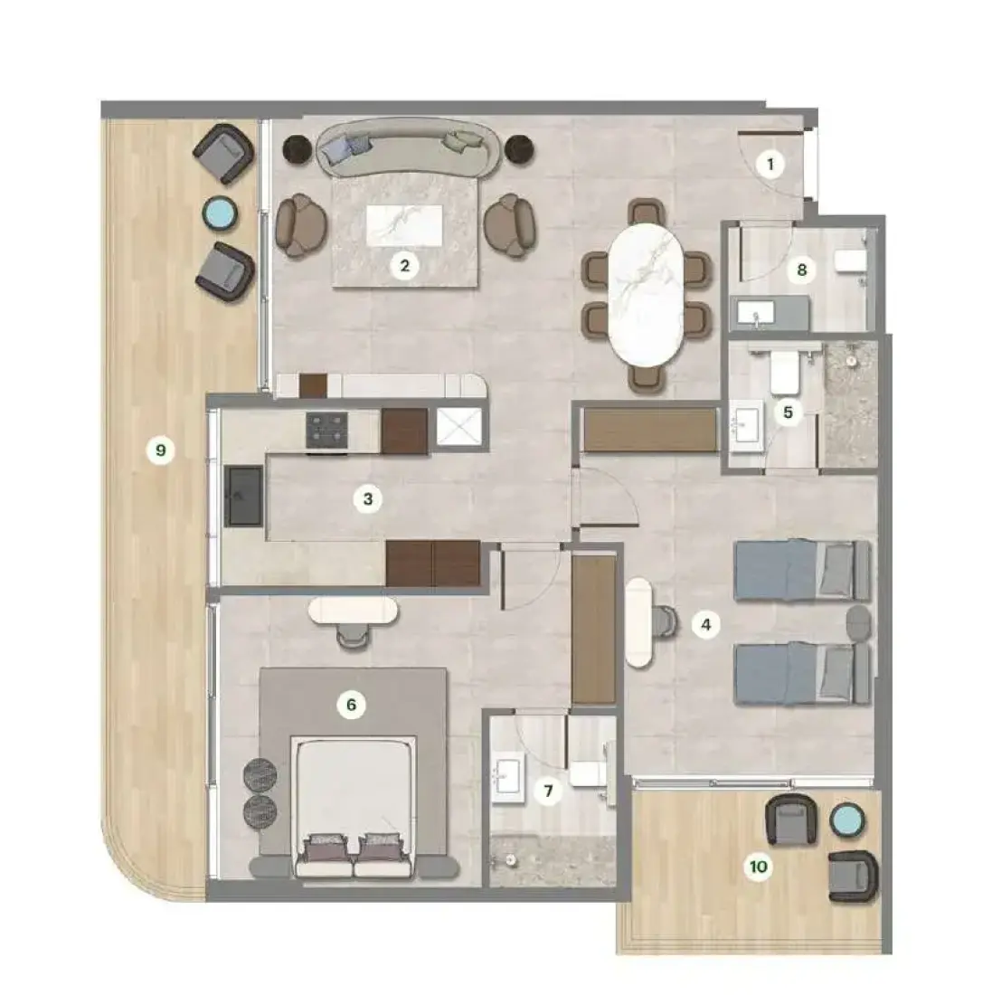 2 Bedrooms in Parkgreen Residences