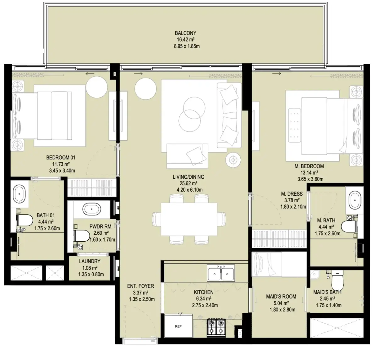2.5 Bedrooms in Aura Prestige
