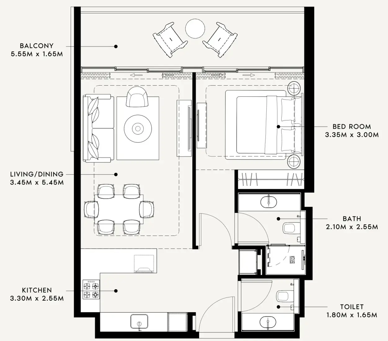 1 Bedroom in Riviera 60