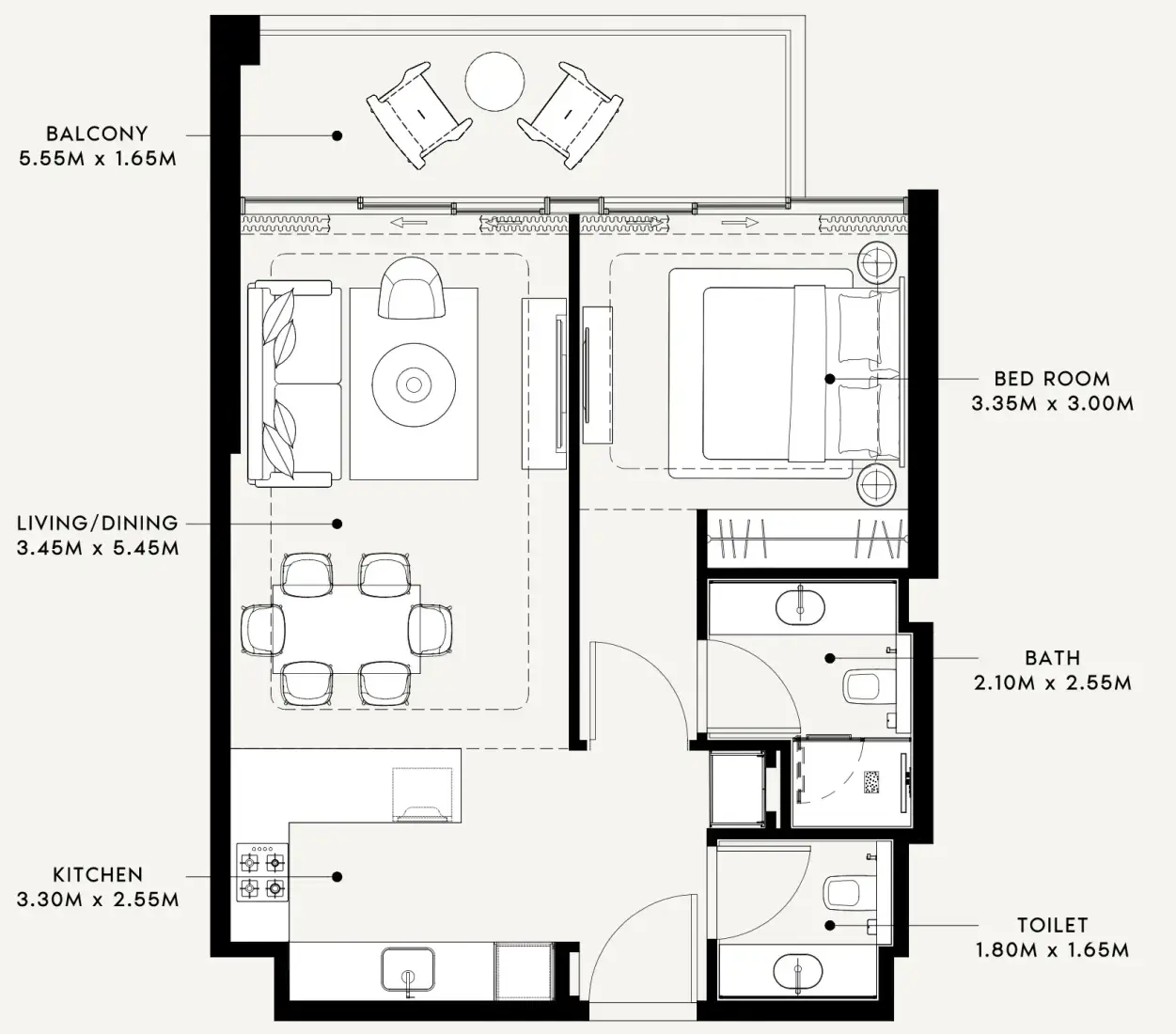 1 Bedroom in Riviera 60