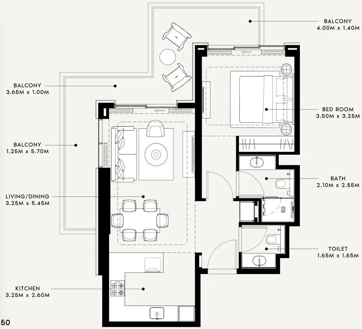 1 Bedroom in Riviera 60