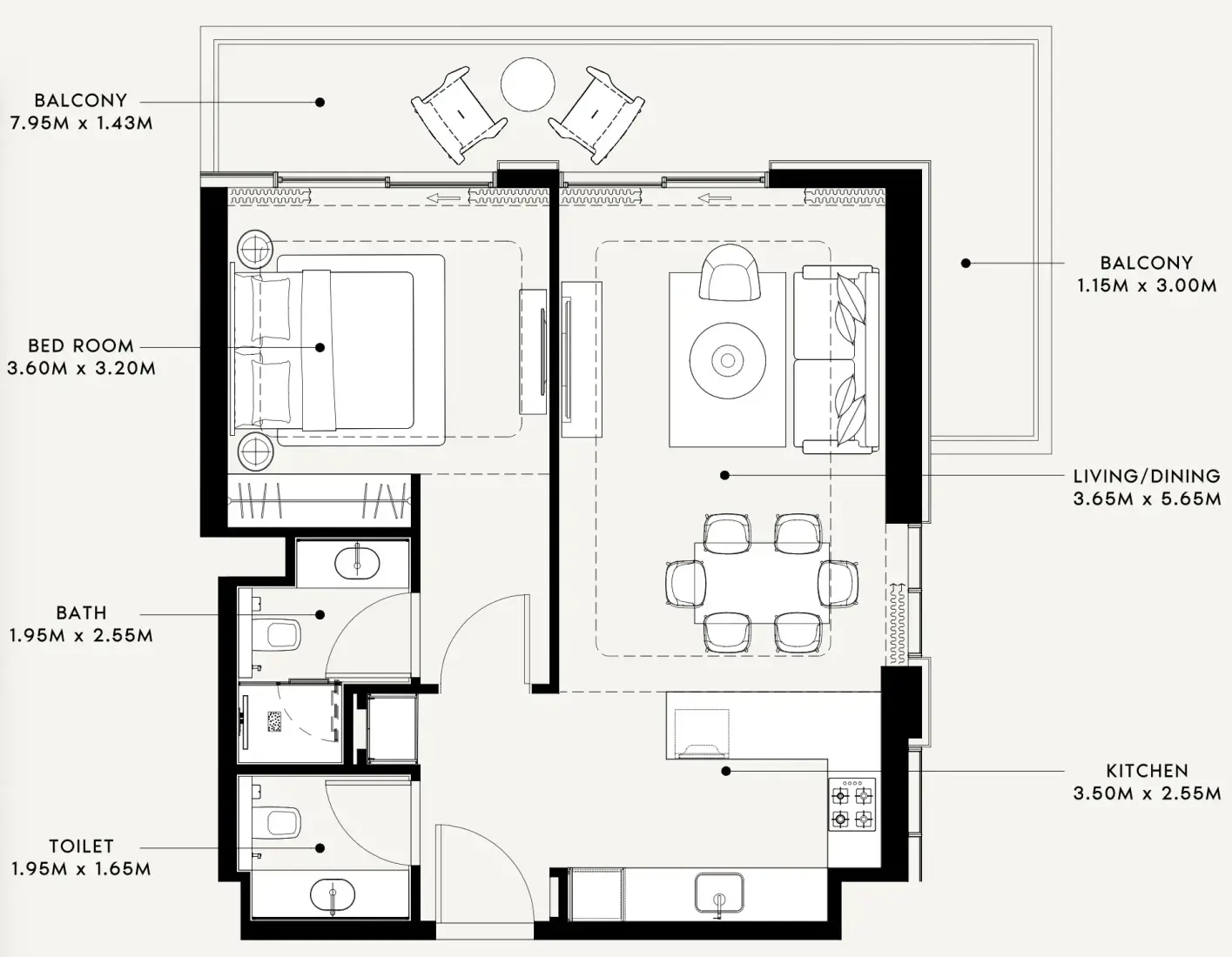1 Bedroom in Riviera 60